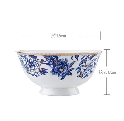 DecorBites™ Blue Lotus Dinnerware & Tea Set