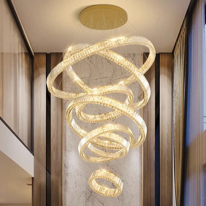 DecorBites™ Crystal Chandelier: Luxury Living Room Pendant Light, Stair Lamp & Ceiling Lighting