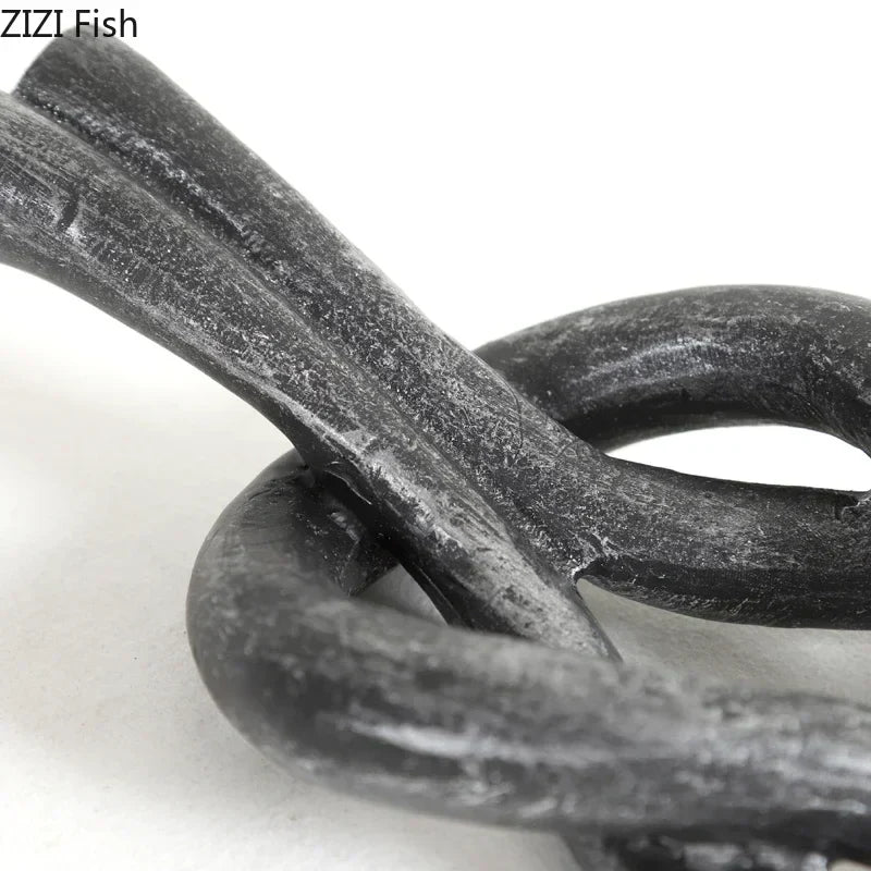 ديكور بايتس™ - منحوتة راتنجية على شكل عقدة هندسية - ديكور مكتبي - عمل فني جمالي