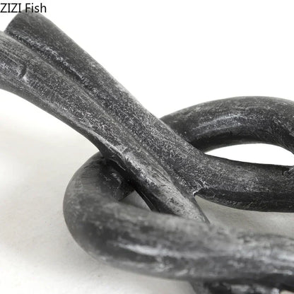 ديكور بايتس™ - منحوتة راتنجية على شكل عقدة هندسية - ديكور مكتبي - عمل فني جمالي