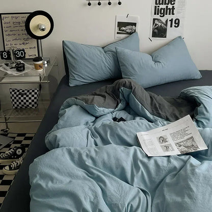 طقم مفروشات قطنية DecorBites™ مع غطاء لحاف وملاءة وغطاء وسادة