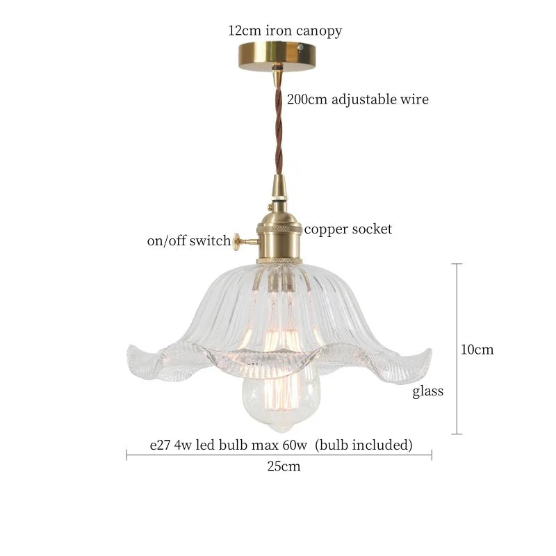DecorBites™ Clear Glass LED Copper Pendant Lighting for Minimalist Decor