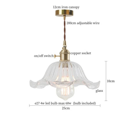 DecorBites™ Clear Glass LED Copper Pendant Lighting for Minimalist Decor