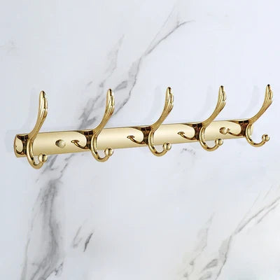 Juego de herrajes de baño DecorBites™ dorados: toallero, estante, portarrollos de papel, soporte para toallas, portaescobillas de inodoro