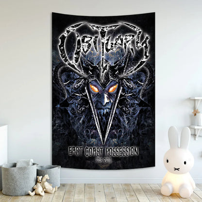 Decobites Death Metal Tapestry Home Decor Poster Living Room Banner Flag