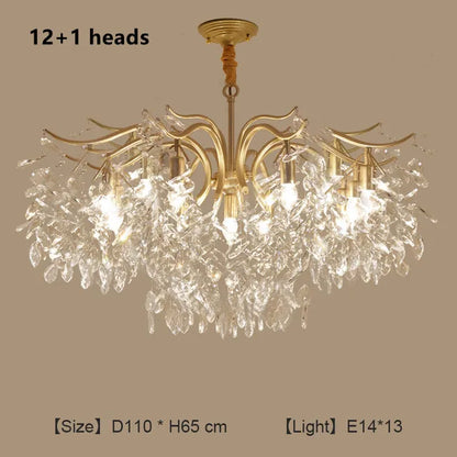 DecorBites™ Crystal Chandelier: Modern Luxury LED Branch Lighting for Living Room & Bedroom