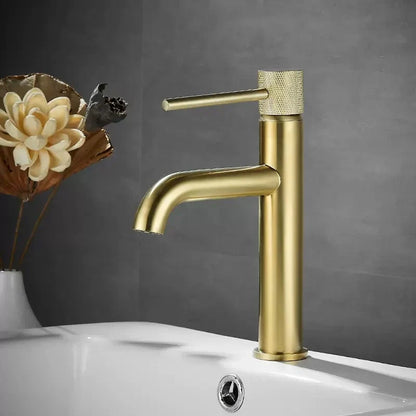 DecorBites™ Brushed Gold Swivel Faucet for Bathroom Basin, Hot Cold Water Sink Crane