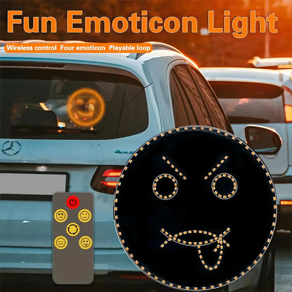 Letrero luminoso LED DecorBites™ con emoticonos divertidos y control remoto para la ventana trasera del coche