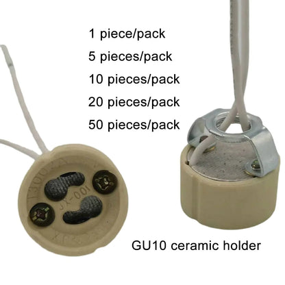 DecorBites™ GU10 Ceramic Socket Holder with Metal Bracket for Halogen Incandescent Bulb