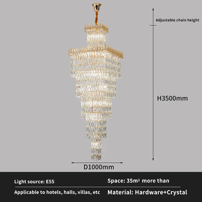 DecorBites™ Crystal Luxe Living Room Chandelier - Modern & Elegant Hall Staircase Lighting
