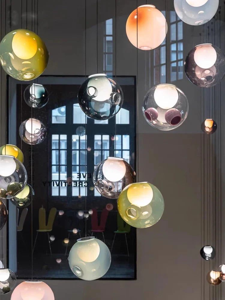 Luces colgantes de vidrio esmerilado Decorbites™ 16 piezas LED regulables lámpara colgante vintage Sputnik