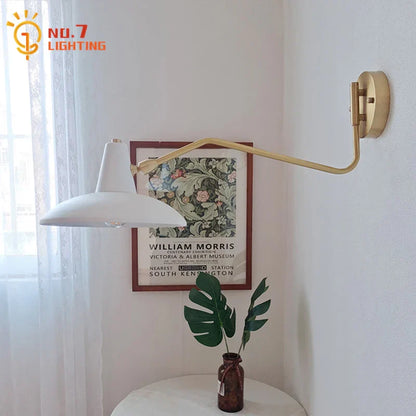 Lámpara de pared DecorBites™ de cobre con brazo articulado, LED E27, estilo retro, telescópica, para mesita de noche o salón