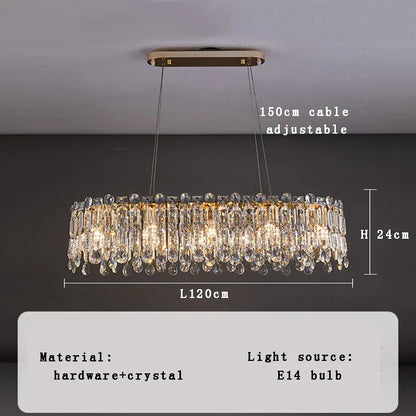 DecorBites™ Crystal Pendant Chandelier for Living Room Bedroom - Luxury Hanglamp by Lamparas Lustres