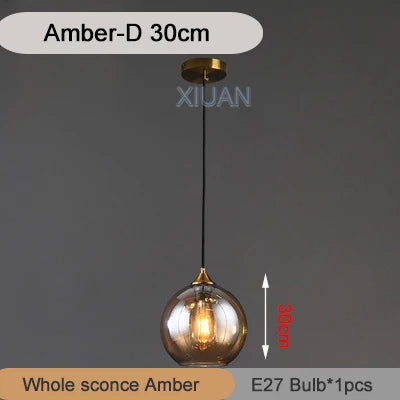 DecorBites™ Industrial Glass Pendant Light for Dining Table, Kitchen, Bar, Office - E27