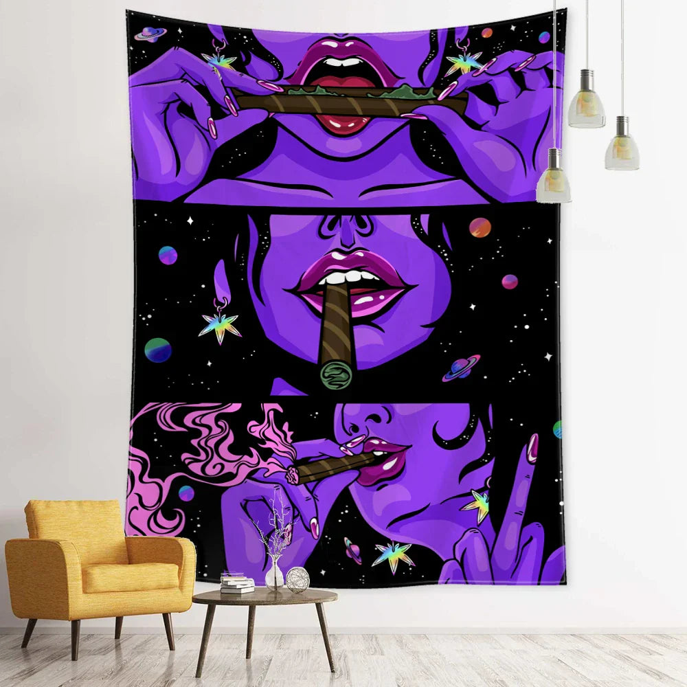 Decobites Psychedelic Witchcraft Tapestry Wall Hanging for Cool Hippie Room Decor