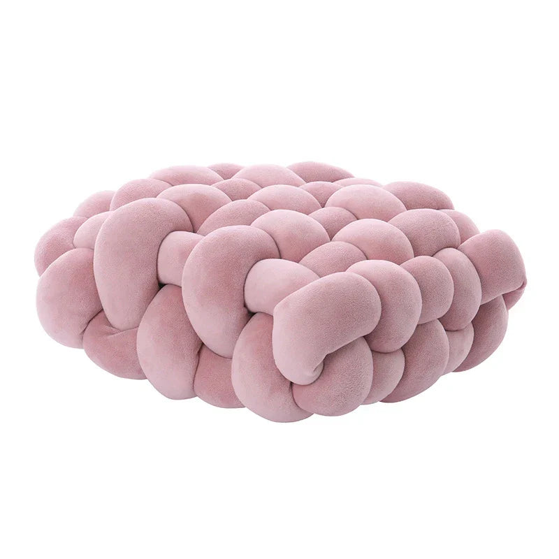 DecorBites™ Knot Square Pillows: Handmade Decor for Living Room, Bedroom, Office in Grey