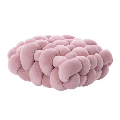 DecorBites™ Knot Square Pillows: Handmade Decor for Living Room, Bedroom, Office in Grey