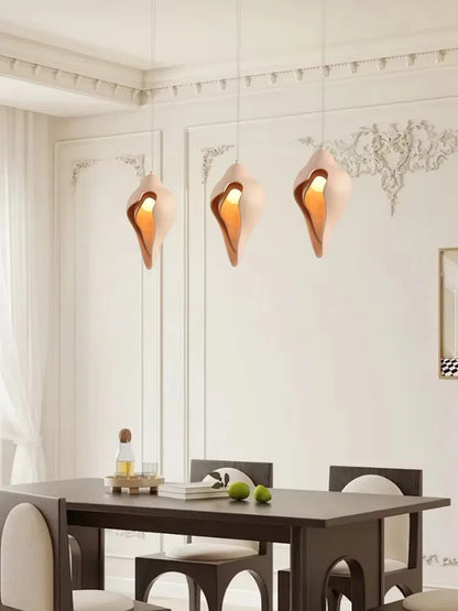 DecorBites™ Gypsum Pendant Lamp Conch Design Wabi Sabi Style for Living Room or Bedroom
