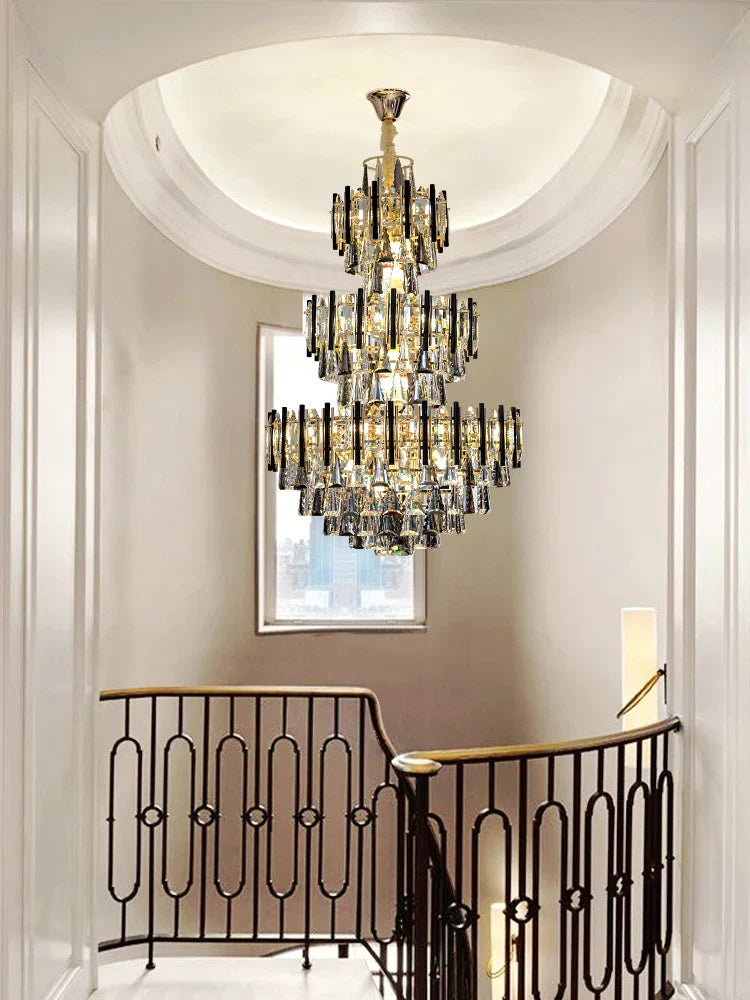 DecorBites™ Crystal Hollow Villa Chandelier: Modern Luxury Pendant Light for Living Room and Hotel Lobby