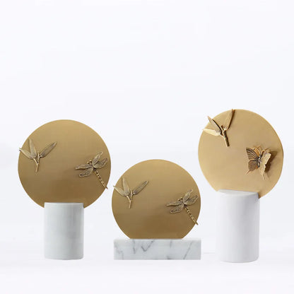 DecorBites™ Golden Geometric Circle Insect Figurine Set Home Decor