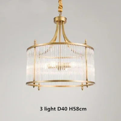 DecorBites™ Golden Copper Glass Chandelier LED Ceiling Pendant Light