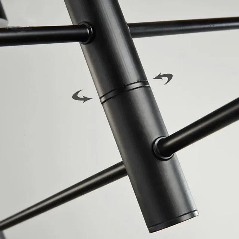 DecorBites™ Black Gold White LED Chandelier: Stylish Nordic Loft Lamp for Livingroom & Bedroom