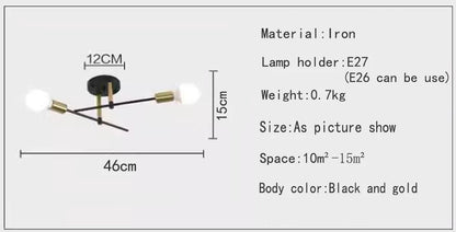 Moderne Industrielle Kronleuchter Deckenleuchte Anhängerlampe 2 Köpfe Schwarz für Wohnzimmer Esszimmer Schlafzimmer Café und Küche