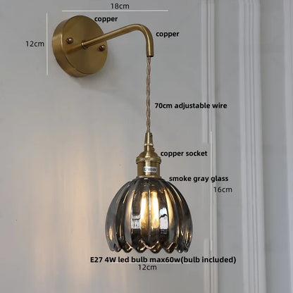 Lámpara de pared LED ajustable de cristal DecorBites™ con interruptor de cadena, diseño nórdico moderno