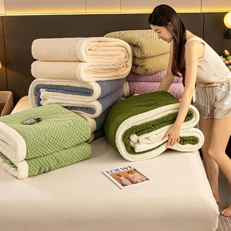 Manta de dormir de terciopelo DecorBites™ Cozy Warmth para otoño