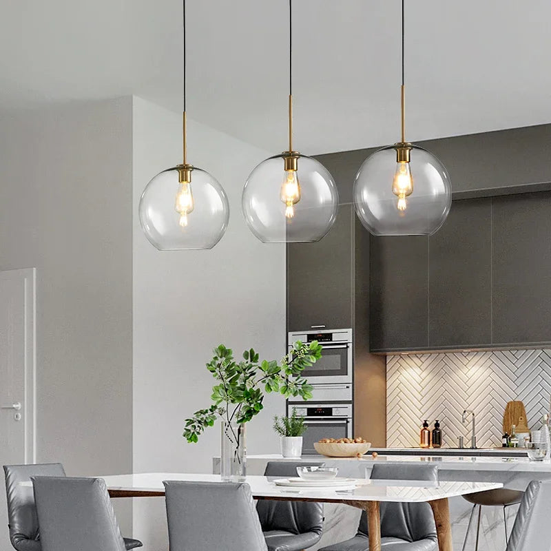 DecorBites™ Industrial Loft Glass Pendant Light for Kitchen Restaurant Decor