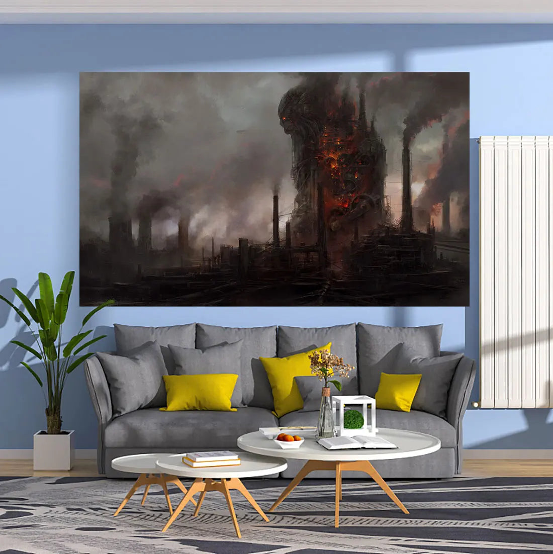 Decobites Sci-Fi Ruins Industrial Landscape Tapestry Wall Decoration