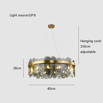 DecorBites™ Glass Chandelier for Ceiling: Elegant Lighting Solution for Dining Table