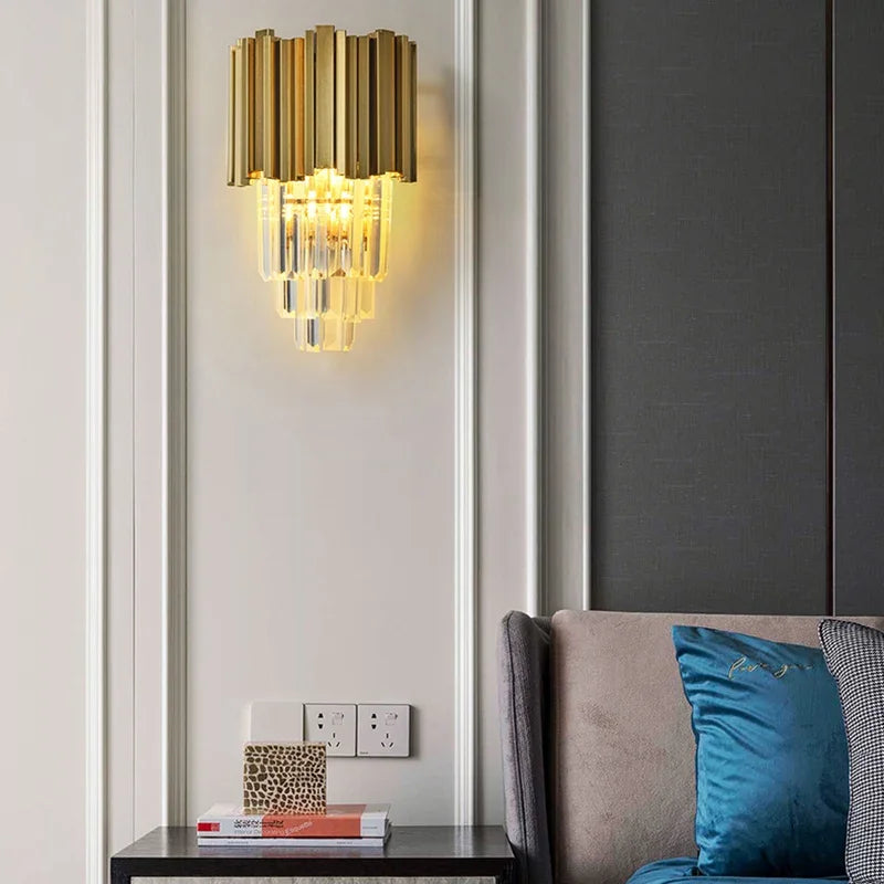 Gold Crystal LED Wall Light