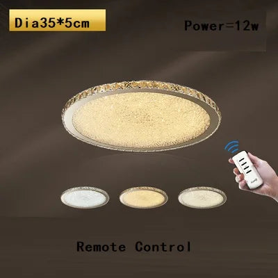 DecorBites™ Crystal Round Ceiling Lamp: Nordic Light Luxury LED Home Lighting for Bedroom and Living Room