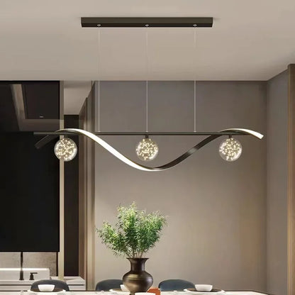 Lámpara colgante tipo araña con bola de cristal LED DecorBites™ para sala de estar y comedor modernos