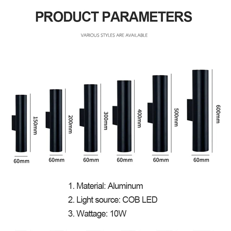 Lámpara de pared de aluminio LED Decorbites™ para decoración de iluminación interior en sala de estar, dormitorio, comedor y mesita de noche.