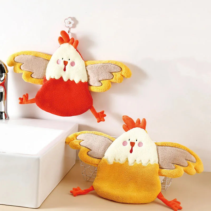 منشفة يد مخملية مرجانية بتصميم كرتوني من DecorBites™