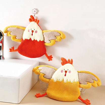 منشفة يد مخملية مرجانية بتصميم كرتوني من DecorBites™