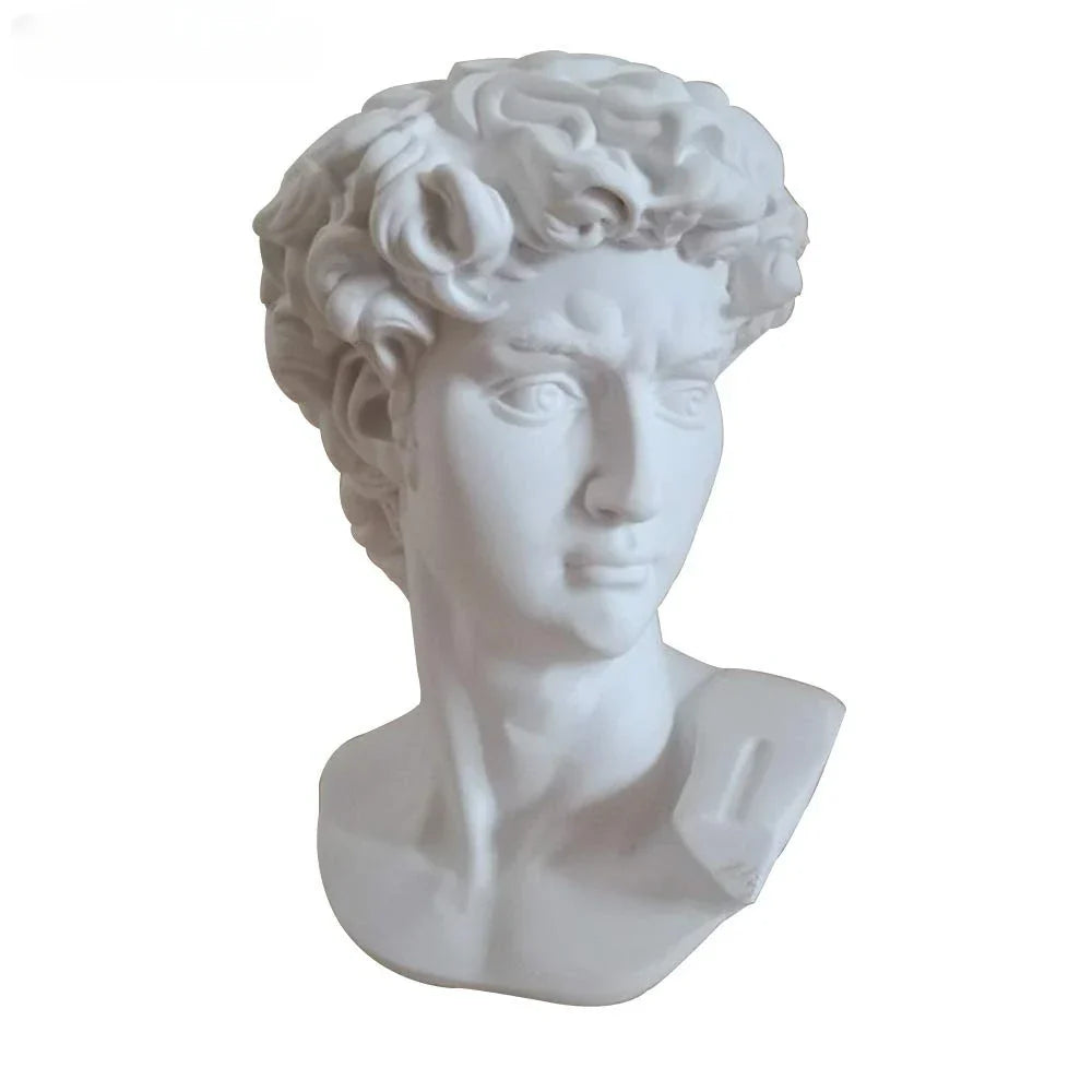 DecorBites™ David Statue Head Sculpture Mini Gypsum Resin Art Craft Home Decor
