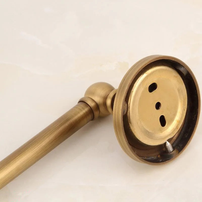 DecorBites™ Brass Wall-Mounted Round Towel Ring: Solid Antique Brass Bathroom Towel Holder