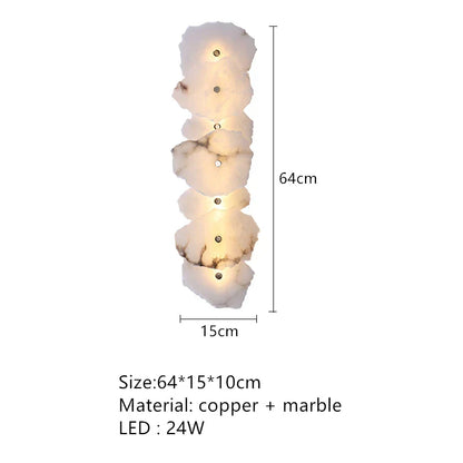 DecorBites™ Elegant Marble LED Wall Sconce, Copper Finish, Art Deco Style