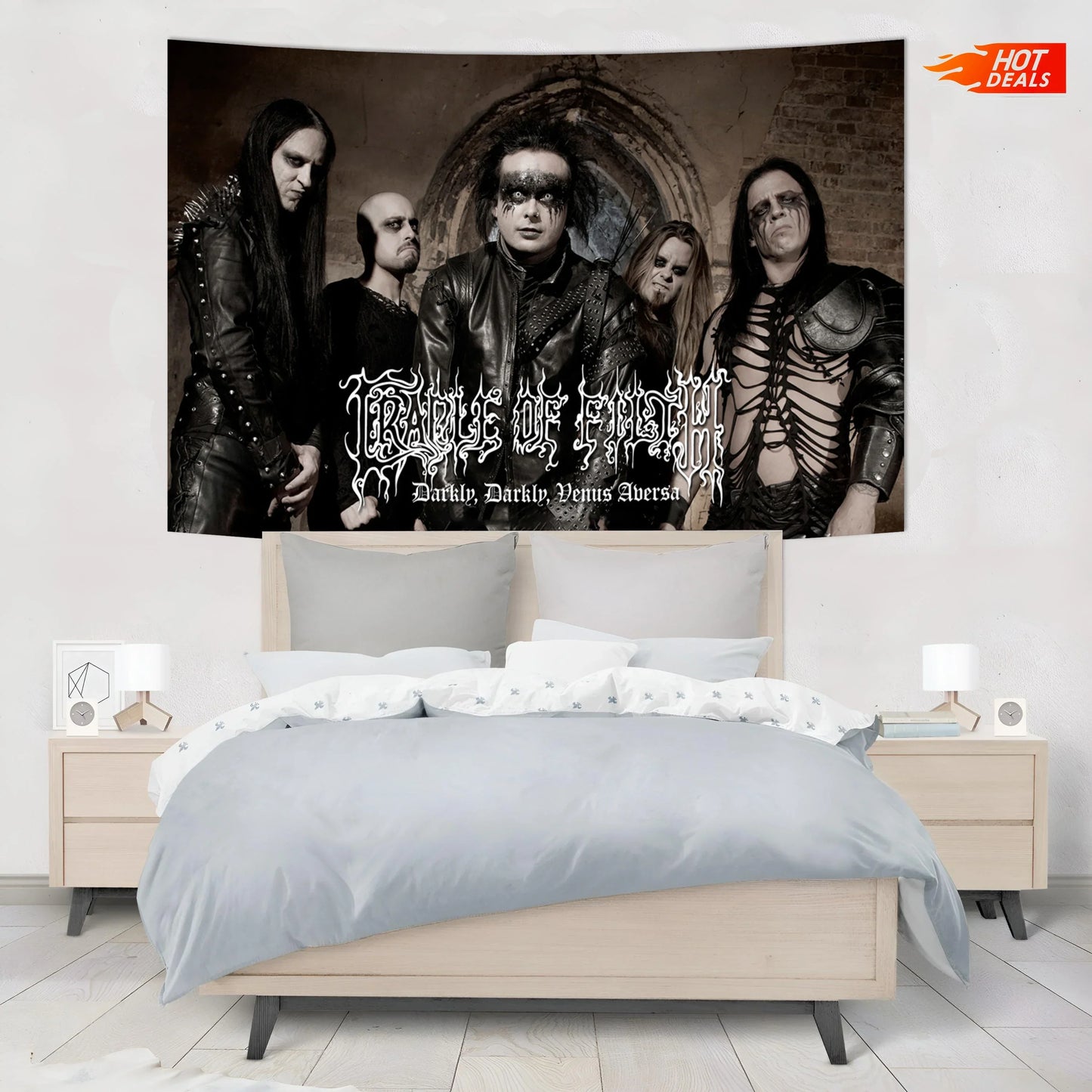 DecorBites™ Gothic Rock Band Tapestry for Bar or Basement Wall Decor