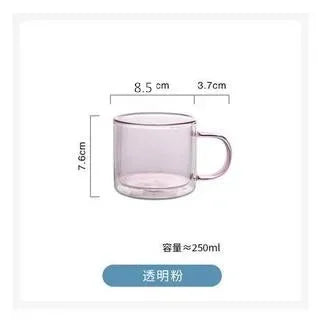 DecorBites™ Double Bottom Glass Mugs Set - 250ml Wine Whiskey Coffee Tea Juice Water Cups