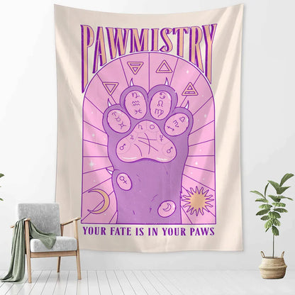 DecorBites™ Cartoon Cat Claw Tapestry Wall Hanging Abstract Art Home Decor