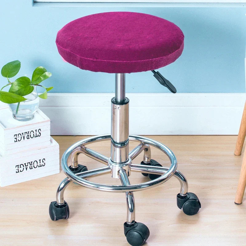 Decobites Fleece Stool Cover: Elastic, Removable, Stretch Seat Protector