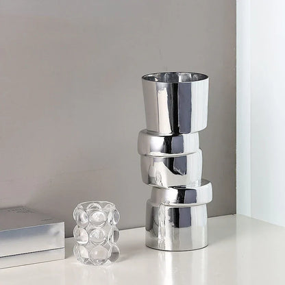 DecorBites™ Glass Vase Hydroponics Twist Shape Terrarium Decoration Accessories