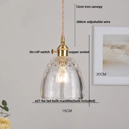 DecorBites™ Brass Glass LED Pendant Light: Nordic Modern Simple Home Decor Hanging Lamp