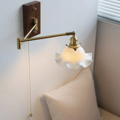 DecorBites™ Ceramic LED Wall Light with Copper Arm, Modern Design, Up Down Lampshade