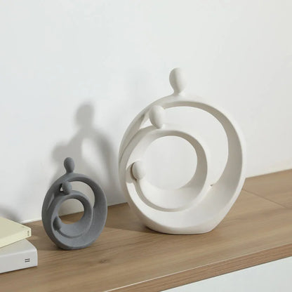 DecorBites™ Abstract Family Sculpture Set Geometric Home Decoration Ornaments