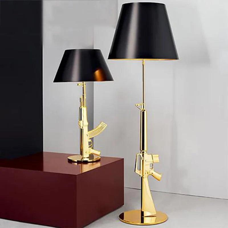 DecorBites™ Gold LED Floor Lamp: Postmodern Designer Corner Light for Living Room and Bedroom